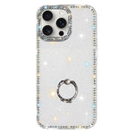 Rhinestone Ring Holder Dual-side IMD PC Hybrid TPU Phone Case, For iPhone 15 Pro Max, For iPhone 15 Pro, For iPhone 15, For iPhone 14, For iPhone 14 Pro, For iPhone 14 Pro Max, For iPhone 13 Pro Max, For iPhone 13 Pro