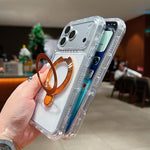 Transparent Pivot Metal Holder Magnetic Phone Case, For iPhone 17 Pro Max, For iPhone 17 Pro
