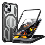 Hidden Metal Holder Magnetic Shockproof Phone Case, For iPhone 15 Pro Max, For iPhone 15 Pro, For iPhone 15 Plus / 14 Plus, For iPhone 15, For iPhone 14 / 13, For iPhone 14 Pro, For iPhone 14 Pro Max, For iPhone 13 Pro Max