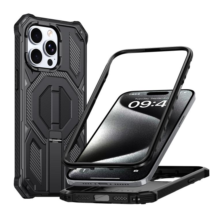 Hidden Metal Holder Magnetic Shockproof Phone Case, For iPhone 15 Pro Max, For iPhone 15 Pro, For iPhone 15 Plus / 14 Plus, For iPhone 15, For iPhone 14 / 13, For iPhone 14 Pro, For iPhone 14 Pro Max, For iPhone 13 Pro Max