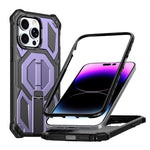 Hidden Metal Holder Magnetic Shockproof Phone Case, For iPhone 15 Pro Max, For iPhone 15 Pro, For iPhone 15 Plus / 14 Plus, For iPhone 15, For iPhone 14 / 13, For iPhone 14 Pro, For iPhone 14 Pro Max, For iPhone 13 Pro Max