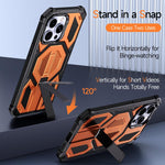 Hidden Metal Holder Magnetic Shockproof Phone Case, For iPhone 13 Pro