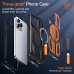 Hidden Metal Holder Magnetic Shockproof Phone Case, For iPhone 13 Pro
