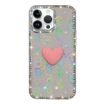 Flash Rhinestone Double-sided IMD Love Heart Phone Case, For iPhone 13 Pro Max, For iPhone 13 Pro, For iPhone 13