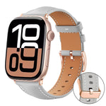 xDfind Rose Gold Buckle Black Shark Fine Grain Vegan Leather Watch Band, For Apple Watch 42 / 44 / 45 / 46 / 49mm, For Apple Watch 38 / 40 / 41 / S11 42mm