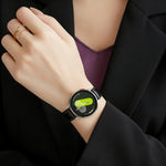 xDfind Rose Gold Buckle Black Shark Fine Grain Vegan Leather Watch Band, For Samsung Galaxy Watch7 / FE / 6 / 5 / 4, For Samsung Galaxy Fit3