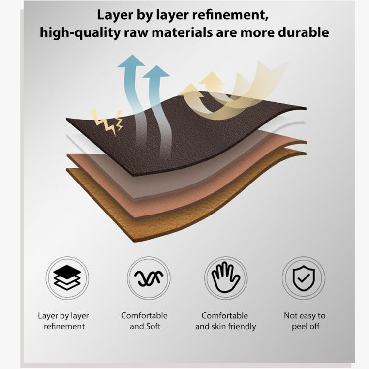 xDfind Rose Gold Buckle Black Shark Fine Grain Vegan Leather Watch Band, For Garmin Fenix 8/7/6/5 22mm, For Garmin Fenix 8/7S/6S/5S 20mm, For Garmin Forerunner 45 / 45S / Swim 2, For Garmin Forerunner 220/735/735XT/230/235, For Garmin Forerunner 35/30/35j