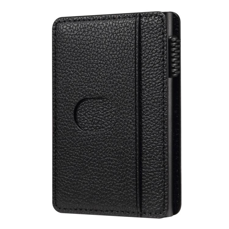 Denior V25 Litchi Texture Magnetic Wallet PU Leather Card Holder Bag