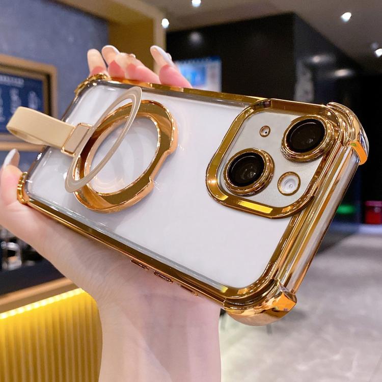 Crystal Shield Ring Holde TPU + Acrylic Magnetic Phone Case, For iPhone 14 Plus, For iPhone 14, For iPhone 14 Pro, For iPhone 14 Pro Max, For iPhone 13 Pro Max, For iPhone 13 Pro