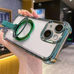 Crystal Shield Ring Holde TPU + Acrylic Magnetic Phone Case, For iPhone 14 Plus, For iPhone 14, For iPhone 14 Pro, For iPhone 14 Pro Max, For iPhone 13 Pro Max, For iPhone 13 Pro