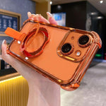 Crystal Shield Ring Holde TPU + Acrylic Magnetic Phone Case, For iPhone 14 Plus, For iPhone 14, For iPhone 14 Pro, For iPhone 14 Pro Max, For iPhone 13 Pro Max, For iPhone 13 Pro