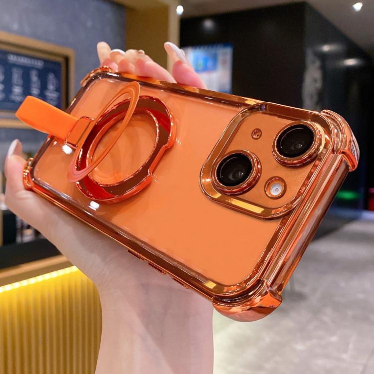Crystal Shield Ring Holde TPU + Acrylic Magnetic Phone Case, For iPhone 14 Plus, For iPhone 14, For iPhone 14 Pro, For iPhone 14 Pro Max, For iPhone 13 Pro Max, For iPhone 13 Pro