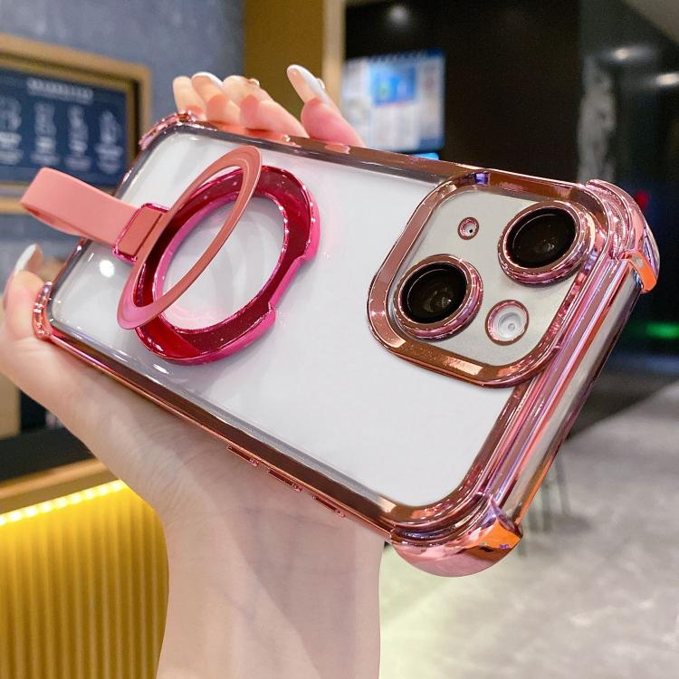 Crystal Shield Ring Holde TPU + Acrylic Magnetic Phone Case, For iPhone 14 Plus, For iPhone 14, For iPhone 14 Pro, For iPhone 14 Pro Max, For iPhone 13 Pro Max, For iPhone 13 Pro