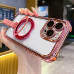 Crystal Shield Ring Holde TPU + Acrylic Magnetic Phone Case, For iPhone 14 Plus, For iPhone 14, For iPhone 14 Pro, For iPhone 14 Pro Max, For iPhone 13 Pro Max, For iPhone 13 Pro