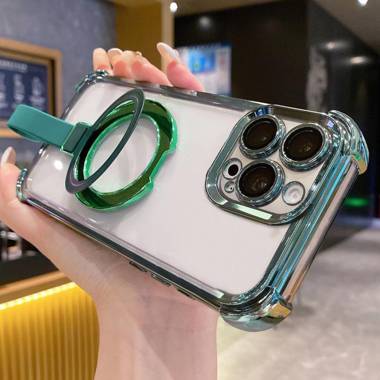 Crystal Shield Ring Holde TPU + Acrylic Magnetic Phone Case, For iPhone 14 Plus, For iPhone 14, For iPhone 14 Pro, For iPhone 14 Pro Max, For iPhone 13 Pro Max, For iPhone 13 Pro