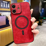 Lambskin Faux Leather Magnetic Phone Case, For iPhone 11, For iPhone 11 Pro