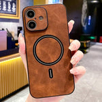 Lambskin Faux Leather Magnetic Phone Case, For iPhone 17e / 16e, For iPhone 17 Pro Max, For iPhone 17 Pro, For iPhone 17, For iPhone Air, For iPhone 16 Pro Max, For iPhone 16 Pro, For iPhone 16 Plus