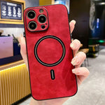 Lambskin Faux Leather Magnetic Phone Case, For iPhone 17e / 16e, For iPhone 17 Pro Max, For iPhone 17 Pro, For iPhone 17, For iPhone Air, For iPhone 16 Pro Max, For iPhone 16 Pro, For iPhone 16 Plus