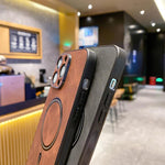 Lambskin Faux Leather Magnetic Phone Case, For iPhone 17e / 16e, For iPhone 17 Pro Max, For iPhone 17 Pro, For iPhone 17, For iPhone Air, For iPhone 16 Pro Max, For iPhone 16 Pro, For iPhone 16 Plus