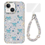 Sparkling IMD Colorful Bow Phone Case with Bracelet, For iPhone 13 Pro, For iPhone 13