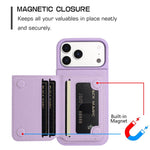Litchi Pattern Magnetic Card Bag Holder Phone Case, For iPhone 17 Pro Max, For iPhone 17 Pro