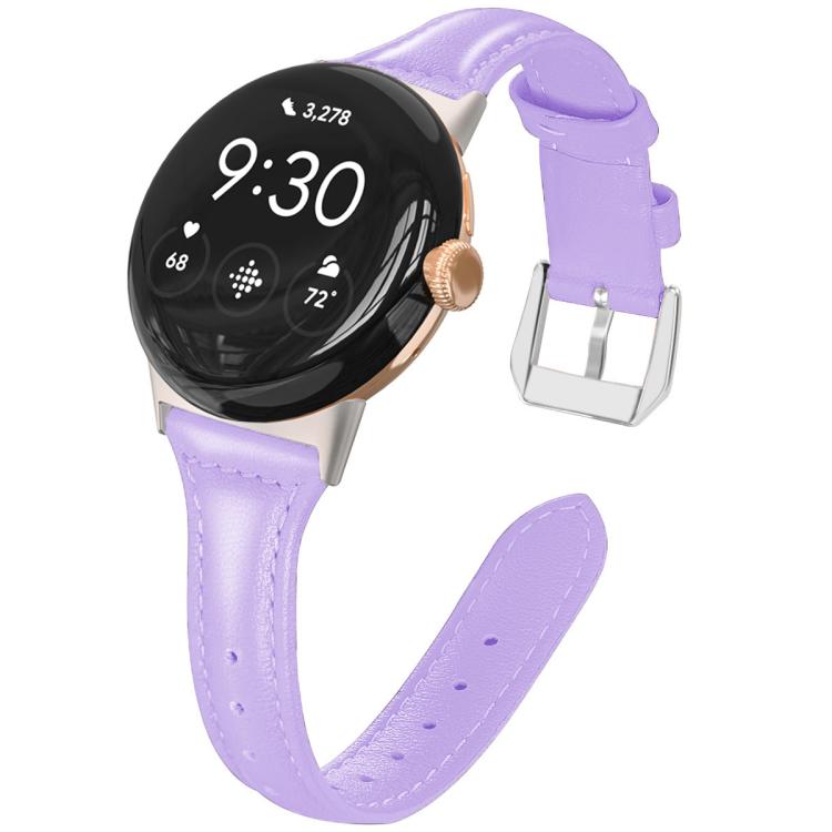 xDfind Slim Genuine Leather Watch Band, For Google Pixel Watch 4 / 3 45mm, For Google Pixel Watch 4 / 3 / 2 / 1 41mm