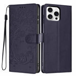 Tree Cat Embossed Flip Vegan Leather Phone Case, For iPhone 17e / 16e, For iPhone 17 Pro Max, For iPhone 17 Pro, For iPhone 17, For iPhone Air, For iPhone 16 Pro Max