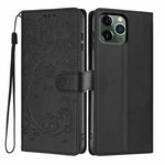 Tree Cat Embossed Flip Vegan Leather Phone Case, For iPhone 13 Pro, For iPhone 13, For iPhone 12 Pro Max, For iPhone 12 / 12 Pro, For iPhone 11 Pro Max, For iPhone 11