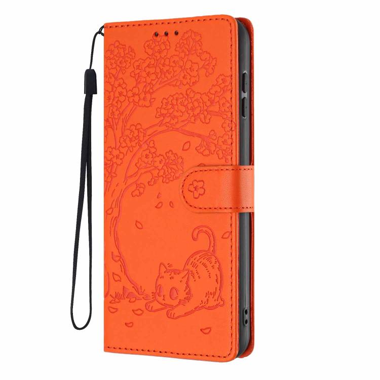 Tree Cat Embossed Flip Vegan Leather Phone Case, For iPhone 11 Pro