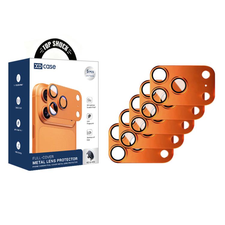 XDcase 5pcs Armor Full-Coverage Frosted Metal Camera Lens Ring Film, For iPhone 17 Pro Max, For iPhone 17 Pro