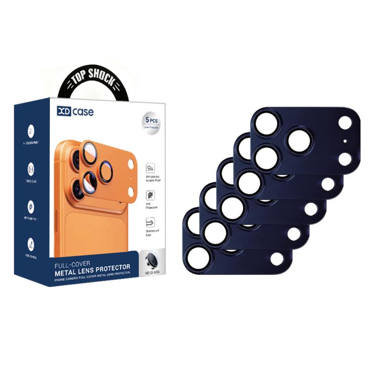 XDcase 5pcs Armor Full-Coverage Frosted Metal Camera Lens Ring Film, For iPhone 17 Pro Max, For iPhone 17 Pro