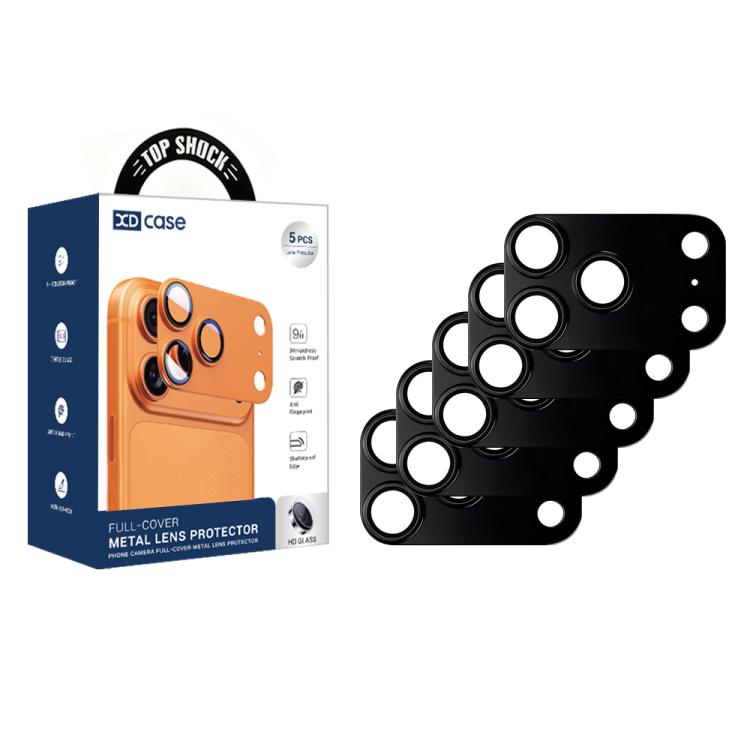 XDcase 5pcs Armor Full-Coverage Frosted Metal Camera Lens Ring Film, For iPhone 17 Pro Max, For iPhone 17 Pro