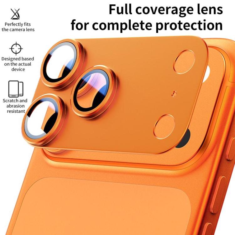 XDcase 5pcs Armor Full-Coverage Frosted Metal Camera Lens Ring Film, For iPhone 17 Pro Max, For iPhone 17 Pro