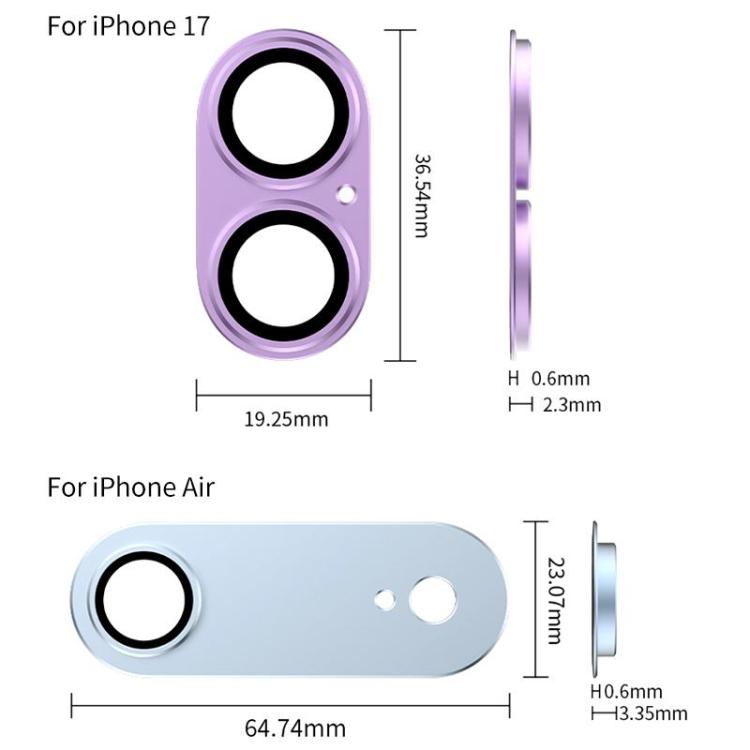 XDcase 5pcs Armor Full-Coverage Frosted Metal Camera Lens Ring Film, For iPhone 17