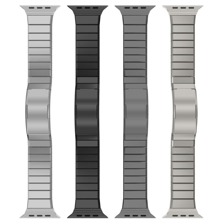 One Bead Folding Clasp Metal Titanium Alloy Watch Band, For Apple Watch 46mm / 49mm / 45mm / 44mm, For Apple Watch 42mm / 41mm / 40mm / 38mm
