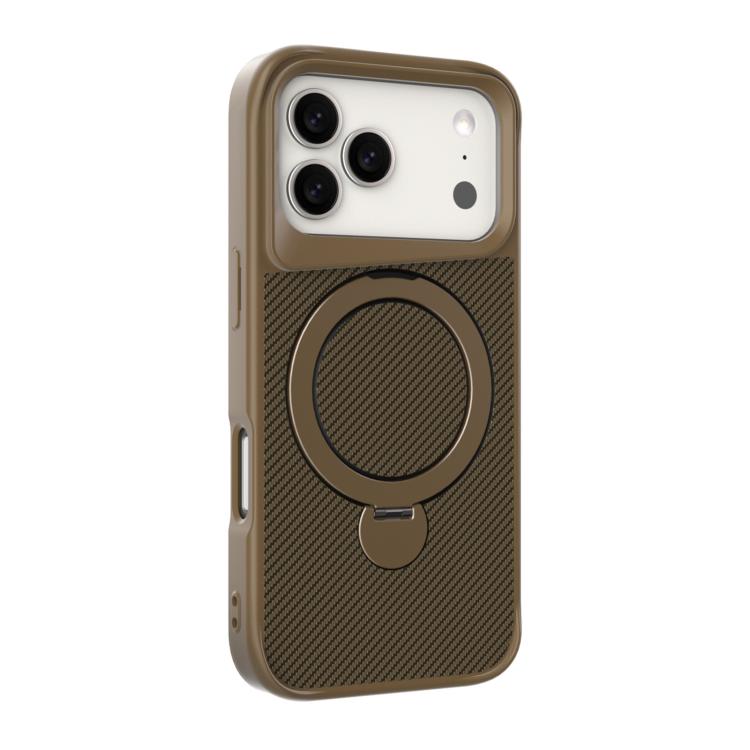 Carbon Fiber Texture 360 MagSafe Holder Phone Case, For iPhone 17 Pro Max