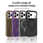 Carbon Fiber Texture 360 MagSafe Holder Phone Case, For iPhone 17 Pro Max