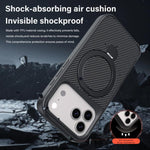 Carbon Fiber Texture 360 MagSafe Holder Phone Case, For iPhone 17 Pro Max