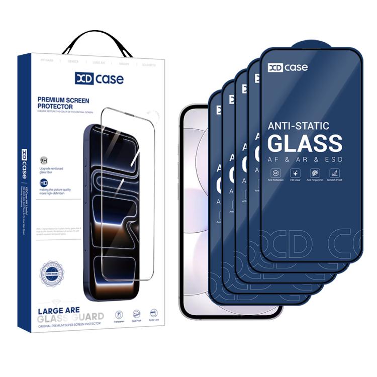 XDcase 5pcs / Pack Silk Screen Printed HD Tempered Glass Film, For iPhone 17e / 16e, For iPhone 17 Pro Max, For iPhone 17 Pro, For iPhone 17, For iPhone Air, For iPhone 16 Pro Max, For iPhone 16 Pro, For iPhone 16 Plus, For iPhone 16                   ...