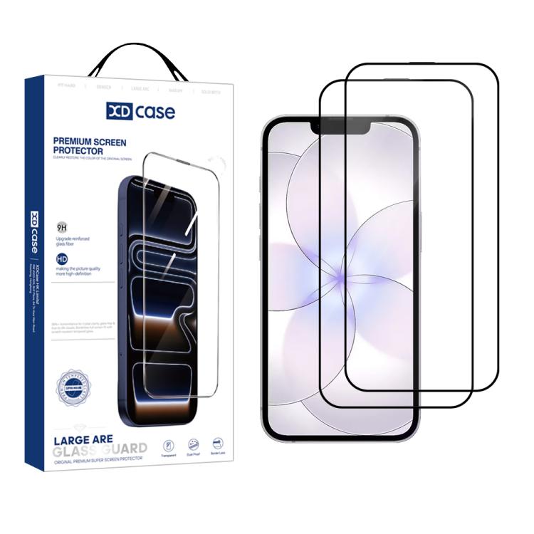 XDcase 2pcs / Pack Silk Screen Printed HD Tempered Glass Film, For iPhone 17e / 16e, For iPhone 17 Pro Max, For iPhone 17 Pro, For iPhone 17, For iPhone Air, For iPhone 16 Pro Max, For iPhone 16 Pro, For iPhone 16 Plus, For iPhone 16                   ...