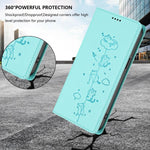 Cute Cats Embossed Magnetic RFID Vegan Leather Phone Case, For iPhone 12 / 12 Pro, For iPhone 11 Pro Max, For iPhone 11, For iPhone 11 Pro