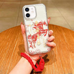 Horse Year Acrylic Magnetic Full Coverage Phone Case with Lanyard, For iPhone 13, For iPhone 12, For iPhone 12 Pro Max, For iPhone 12 Pro