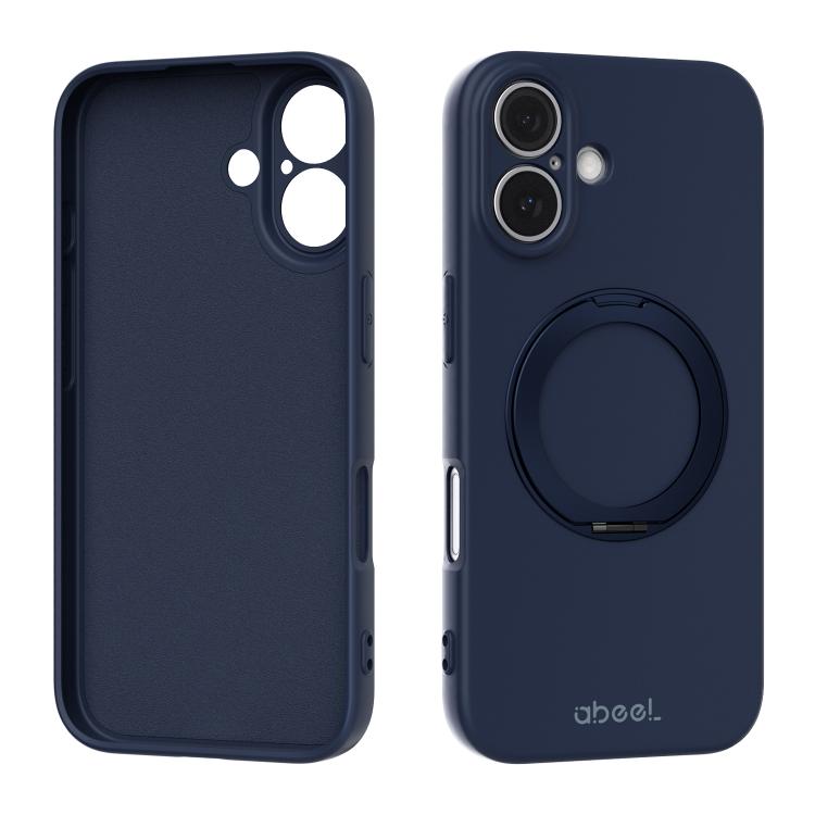 ABEEL Skin-friendly Feel Magnetic Liquid Silicone Phone Case with Holder, For iPhone 17 Pro Max, For iPhone 17 Pro, For iPhone 17, For iPhone 16 Pro Max, For iPhone 16 Pro, For iPhone 16