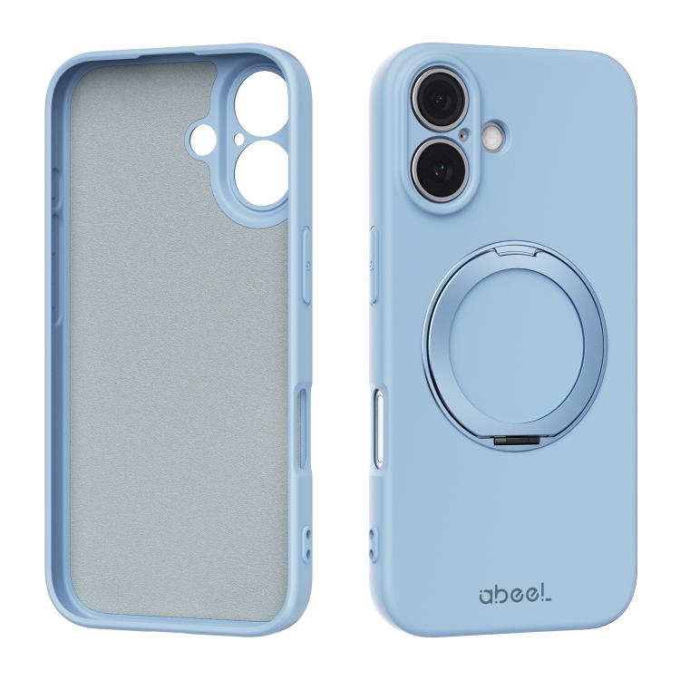 ABEEL Skin-friendly Feel Magnetic Liquid Silicone Phone Case with Holder, For iPhone 17 Pro Max, For iPhone 17 Pro, For iPhone 17, For iPhone 16 Pro Max, For iPhone 16 Pro, For iPhone 16
