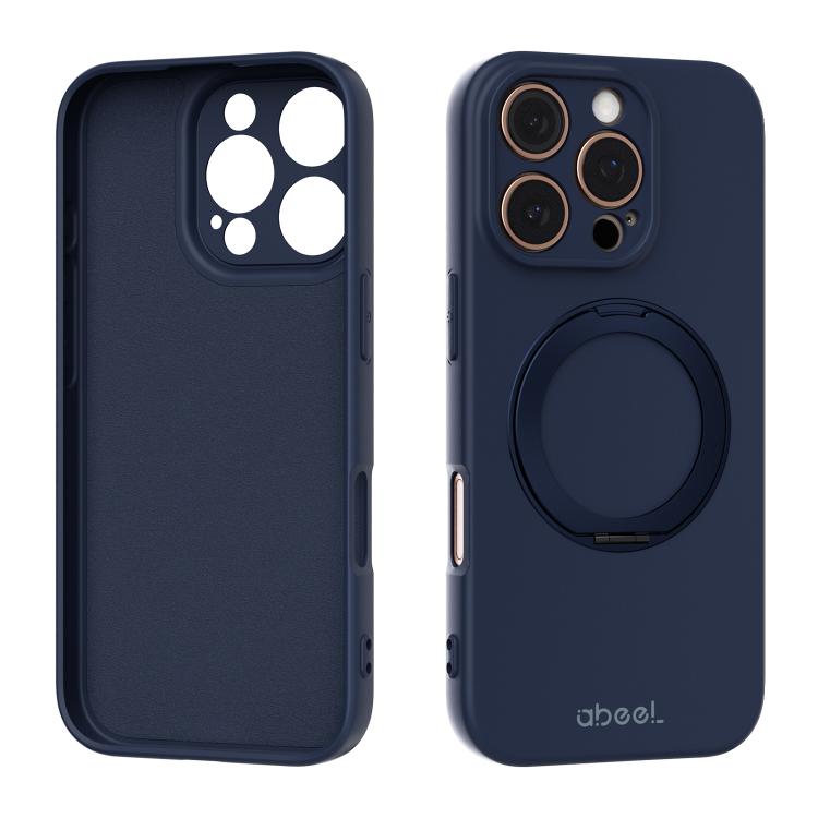 ABEEL Skin-friendly Feel Magnetic Liquid Silicone Phone Case with Holder, For iPhone 17 Pro Max, For iPhone 17 Pro, For iPhone 17, For iPhone 16 Pro Max, For iPhone 16 Pro, For iPhone 16