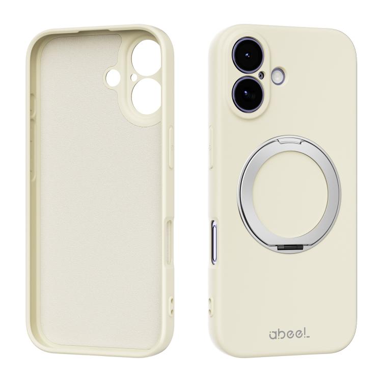 ABEEL Skin-friendly Feel Magnetic Liquid Silicone Phone Case with Holder, For iPhone 17 Pro Max, For iPhone 17 Pro, For iPhone 17, For iPhone 16 Pro Max, For iPhone 16 Pro, For iPhone 16