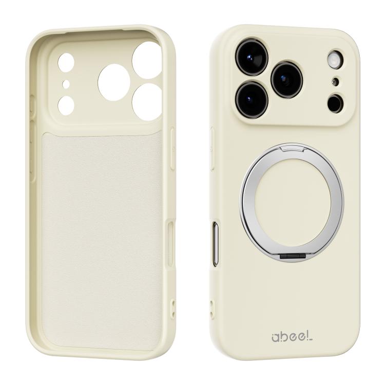 ABEEL Skin-friendly Feel Magnetic Liquid Silicone Phone Case with Holder, For iPhone 17 Pro Max, For iPhone 17 Pro, For iPhone 17, For iPhone 16 Pro Max, For iPhone 16 Pro, For iPhone 16