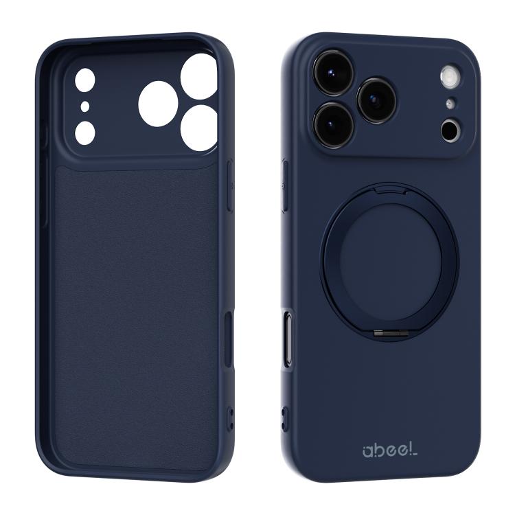 ABEEL Skin-friendly Feel Magnetic Liquid Silicone Phone Case with Holder, For iPhone 17 Pro Max, For iPhone 17 Pro, For iPhone 17, For iPhone 16 Pro Max, For iPhone 16 Pro, For iPhone 16