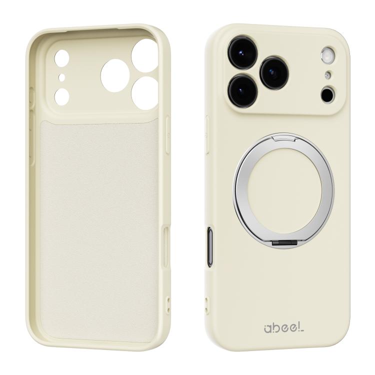 ABEEL Skin-friendly Feel Magnetic Liquid Silicone Phone Case with Holder, For iPhone 17 Pro Max, For iPhone 17 Pro, For iPhone 17, For iPhone 16 Pro Max, For iPhone 16 Pro, For iPhone 16