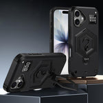 Hexagon Armor Magnetic Holder Weighing Scale Phone Case, For iPhone 16, For iPhone 15 Pro Max, For iPhone 15 Pro, For iPhone 15 Plus, For iPhone 15, For iPhone 14 Plus